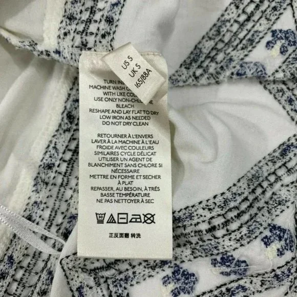 Anthropologie Embroidered Halter Tank Womens Size S Pullover Styling Black White - Picture 10 of 10